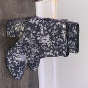 flower high heel boots(worn once)